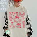 Small Off-white Coquette Valentine Shirt, Womens Valentines Day Shirt, Cherry Cake Shirt, Vintage Valentine Shirt, Love Tshirt, Vday Gift