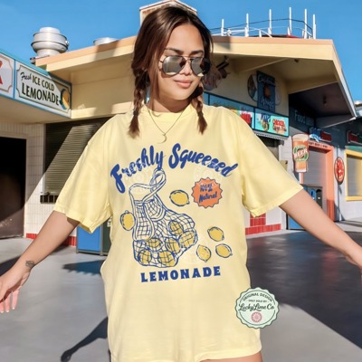 Freshly Squeezed Lemonade Shirt, Summer Graphic Tee, Summer Fruit Shirt, Comfort Colors Summer Vibes Tshirt