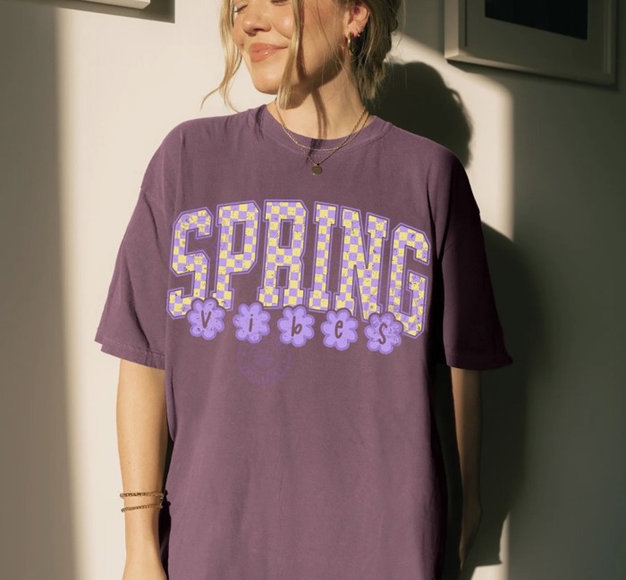 Spring Vibes Shirt, Comfort Colors Spring Graphic Tee, Easter Gift, Womens Spring Tshirt