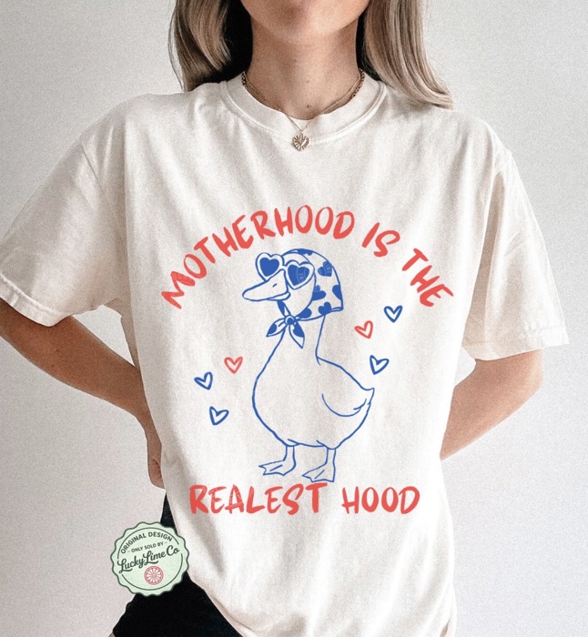 Motherhood is the Realest Hood Shirt, Funny Mom Shirt, Mom LIfe Tshirt, Mothers Day Gift, Trendy Mama Graphic Tee