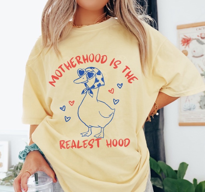 Motherhood is the Realest Hood Shirt, Funny Mom Shirt, Mom LIfe Tshirt, Mothers Day Gift, Trendy Mama Graphic Tee