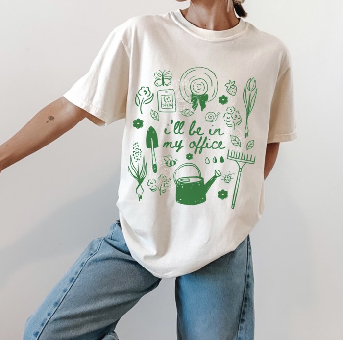 Comfort Colors® Gardening Shirt for Women, I’ll Be in My Office Shirt, Plant Lover Shirt, Funny Garden Tshirt, Floral Spring Shirt