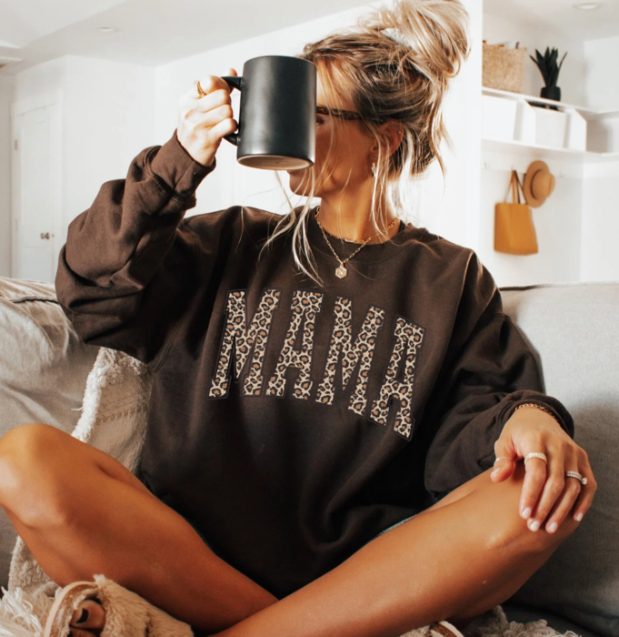 Leopard Mama Sweatshirt, Womens Fall Sweatshirt, Mothers Day Gift for Mom