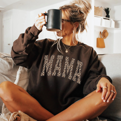 Leopard Mama Sweatshirt, Womens Fall Sweatshirt, Mothers Day Gift for Mom