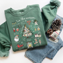 Small Green Tis the Season Sweatshirt, Comfort Colors® Christmas Sweatshirt, Holiday Apparel, Womens Christmas Sweater, Santa Sweatshirt
