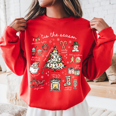 Tis the Season Christmas Sweatshirt, Cute Christmas Sweatshirt, Holiday Apparel, Womens Christmas Sweater, Santa Sweatshirt