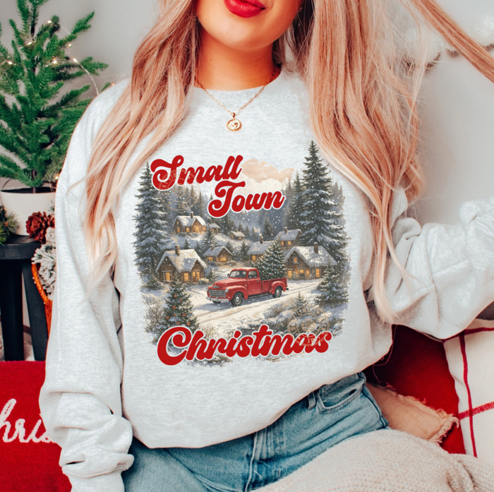 Vintage Small Town Christmas Sweatshirt, Retro Holiday Sweater, Winter Sweatshirt, Merry Christmas Shirt