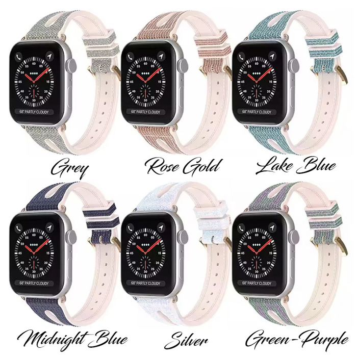 Sparkling Slim Silicone Bands for Apple Watch 38/40/41mm and 42/44/45/46/49mm All Series Bling Replacement Strap  for iWatch Series 10/9/8/7/6/5/4/3/2/1/SE