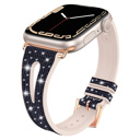 Midnight Blue 38/40/41/42(Series 10)mm Sparkling Slim Silicone Bands for Apple Watch 38/40/41mm and 42/44/45/46/49mm All Series Bling Replacement Strap  for iWatch Series 10/9/8/7/6/5/4/3/2/1/SE