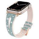 Lake Blue 38/40/41/42(Series 10)mm Sparkling Slim Silicone Bands for Apple Watch 38/40/41mm and 42/44/45/46/49mm All Series Bling Replacement Strap  for iWatch Series 10/9/8/7/6/5/4/3/2/1/SE