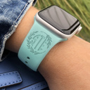  Personalized Apple Watch Monogram iWatch Band Silicone Watch 38/40/41 42/44/46/45/49 Strap Engraved