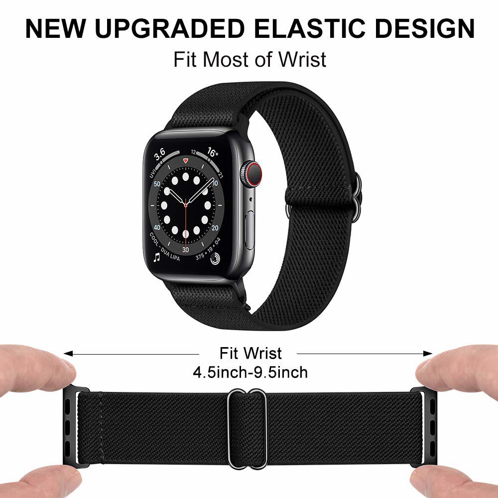 Nylon Elastic Band for Apple Watch 38/40/41mm and 42/44/45/46/49mm All Series in different colors