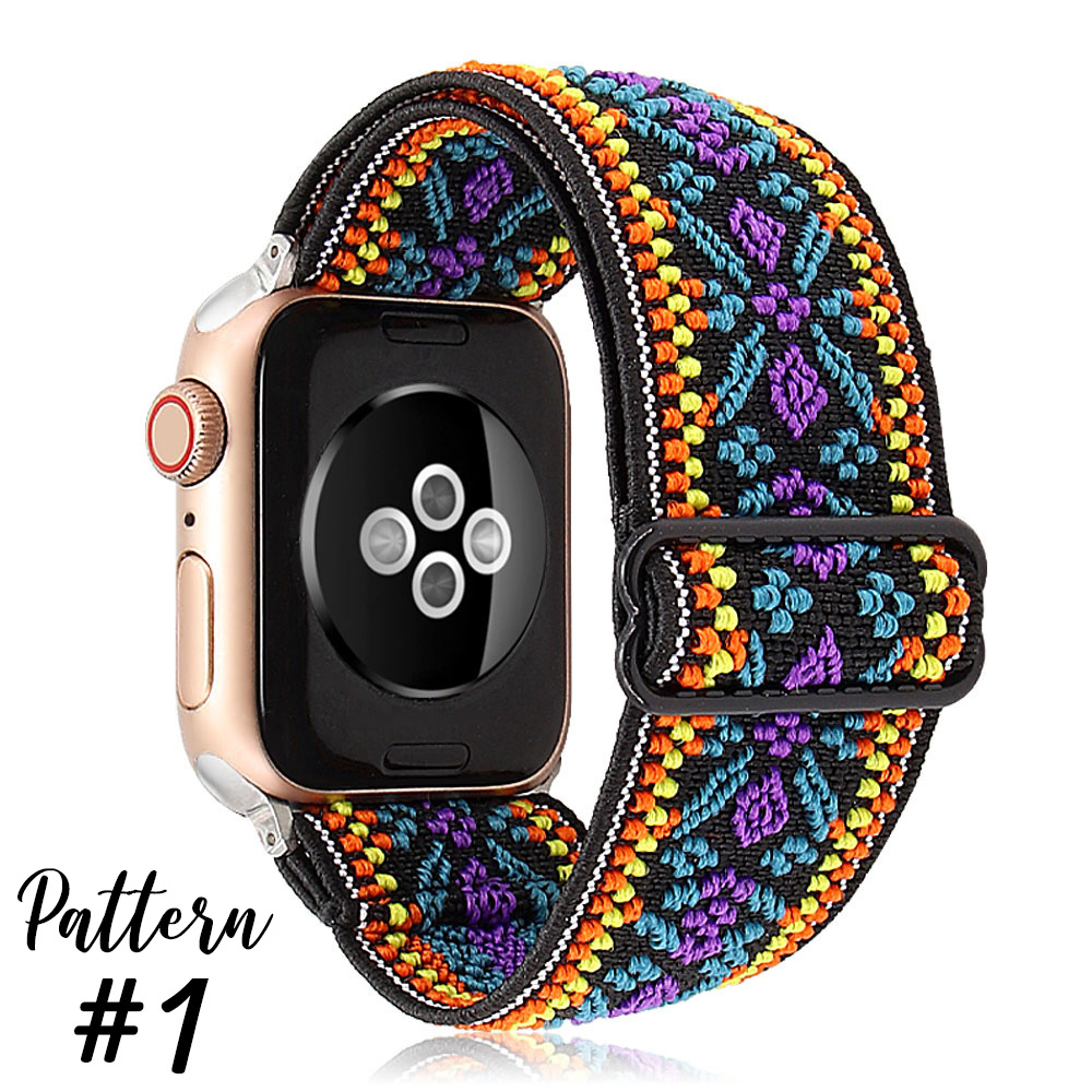 Nylon Elastic Band for Apple Watch 38/40/41mm and 42/44/45/46/49mm All Series