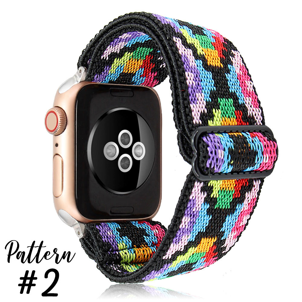 Nylon Elastic Band for Apple Watch 38/40/41mm and 42/44/45/46/49mm All Series