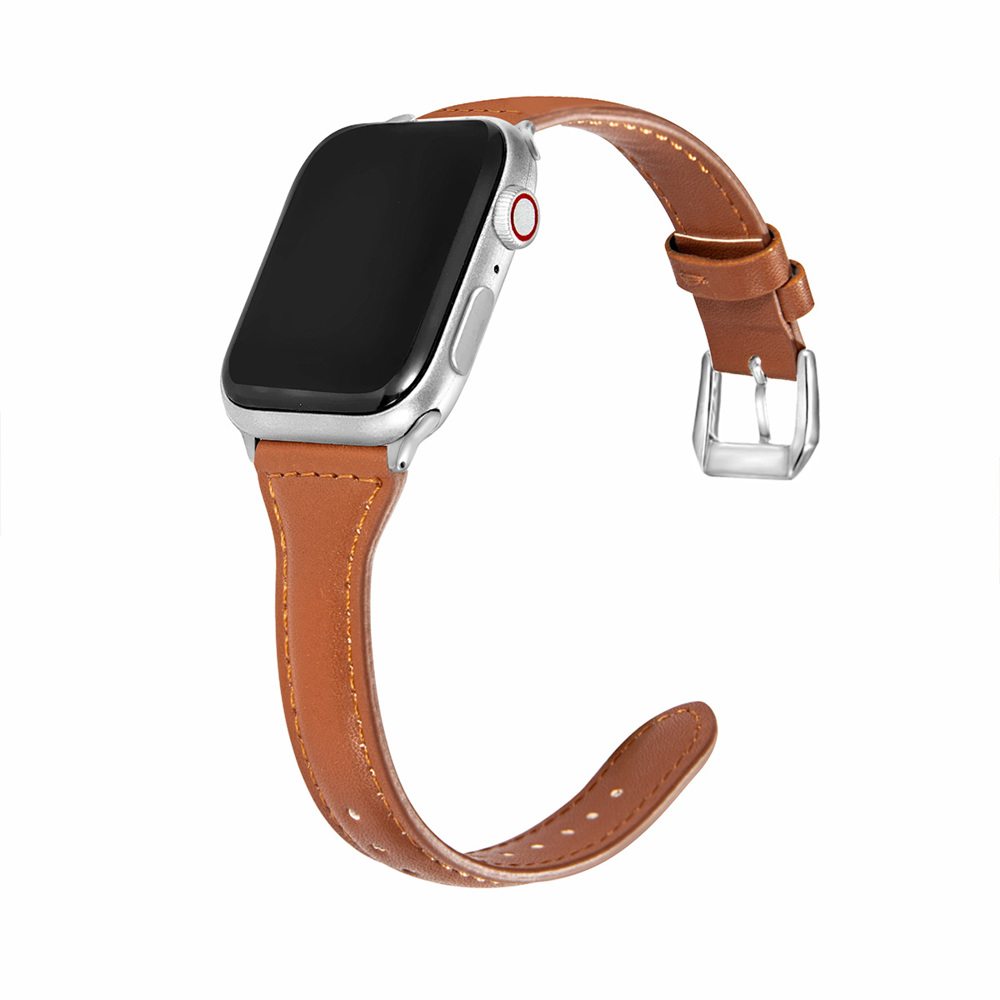 Slim Leather Band for Apple Watch 38/40/41mm and 42/44/45/46/49mm All Series