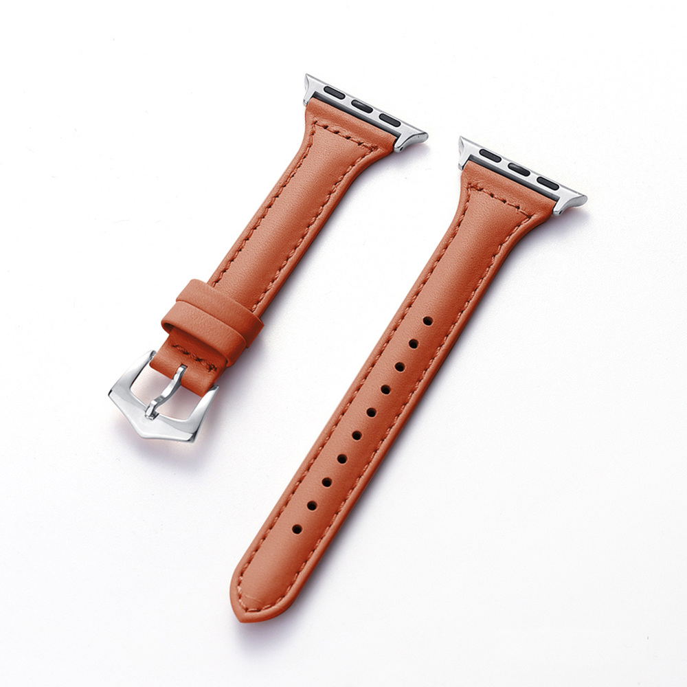 Slim Leather Band for Apple Watch 38/40/41mm and 42/44/45/46/49mm All Series