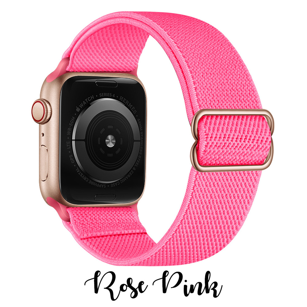 Nylon Elastic Band for Apple Watch 38/40/41mm and 42/44/45/46/49mm All Series in different colors