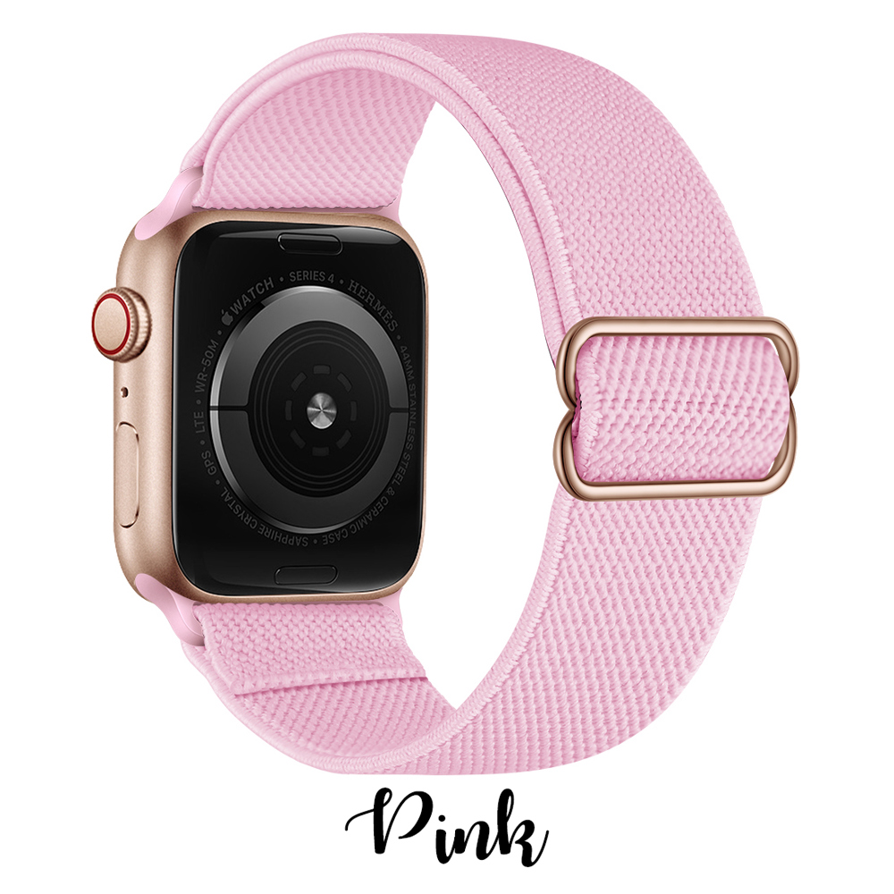 Nylon Elastic Band for Apple Watch 38/40/41mm and 42/44/45/46/49mm All Series in different colors