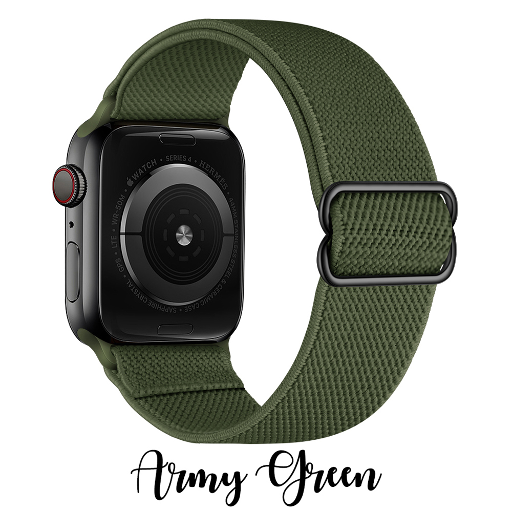 Nylon Elastic Band for Apple Watch 38/40/41mm and 42/44/45/46/49mm All Series in different colors