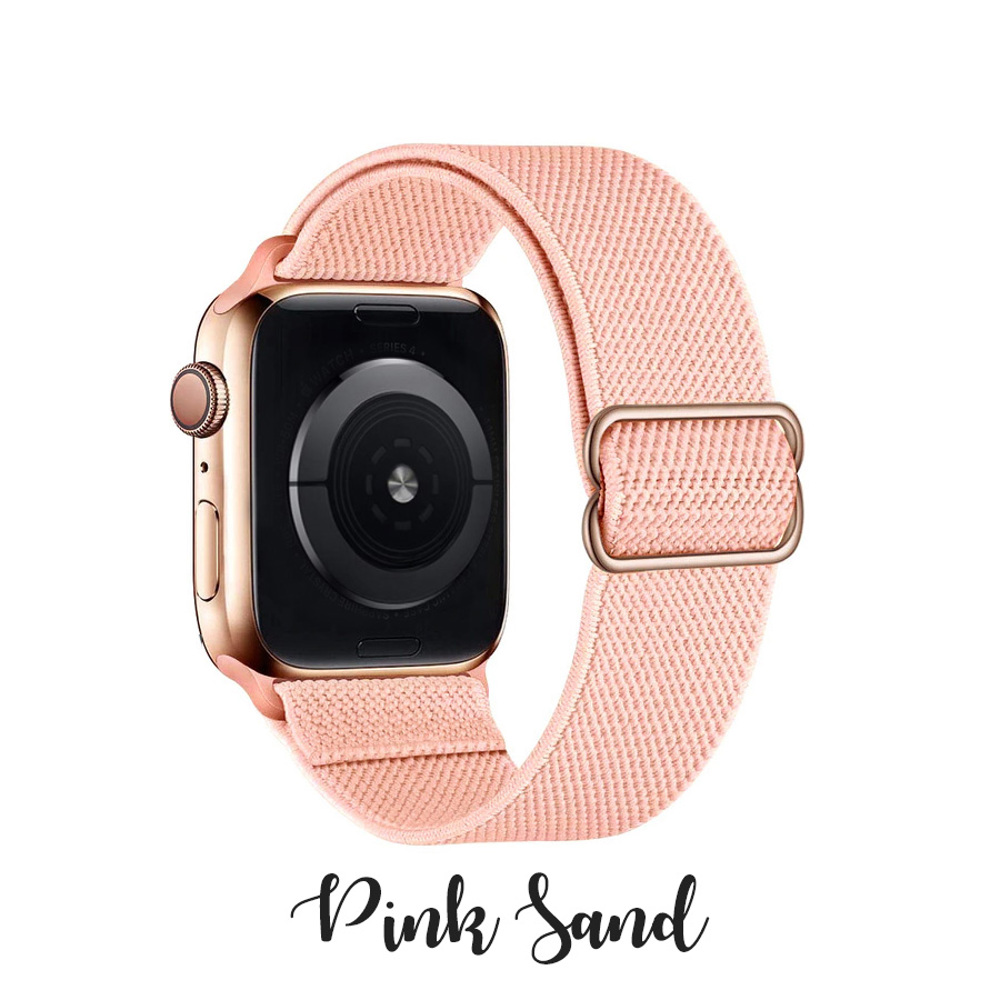 Nylon Elastic Band for Apple Watch 38/40/41mm and 42/44/45/46/49mm All Series in different colors