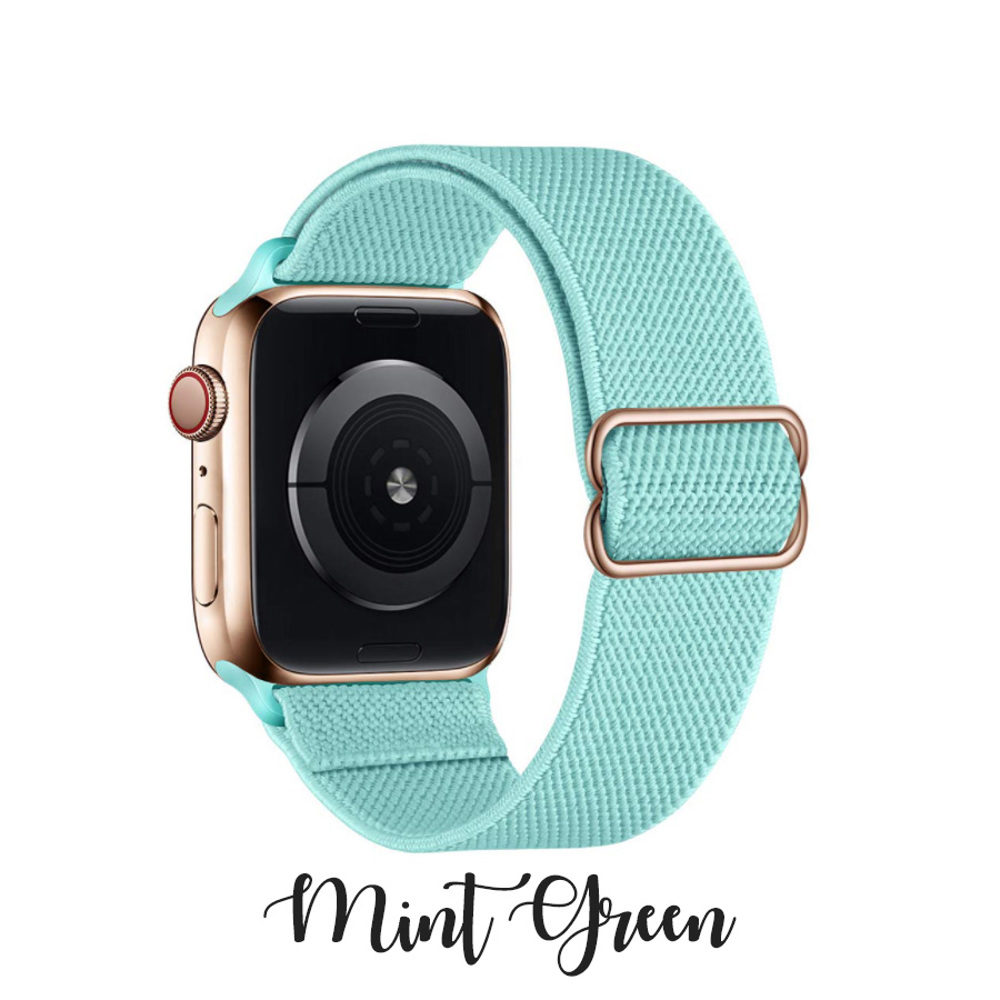 Nylon Elastic Band for Apple Watch 38/40/41mm and 42/44/45/46/49mm All Series in different colors