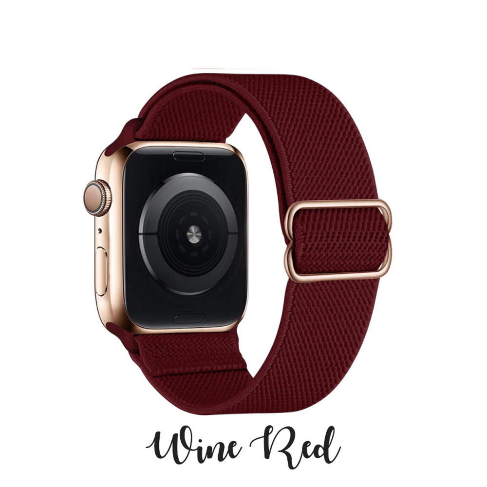 Nylon Elastic Band for Apple Watch 38/40/41mm and 42/44/45/46/49mm All Series in different colors