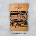 Beige Black Boho Hair Tie Bracelets