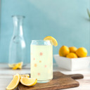  Sunny Days Iced Coffee Glass with Bamboo Lid and Straw