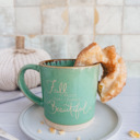  Fall Is Proof That Change Is Beautiful | Rustic Fall Coffee Mug | Ceramic and Stone Bottom | Dishwasher and Microwave Safe | 13 oz