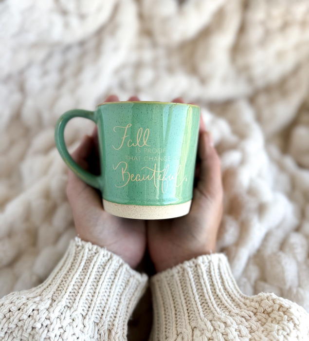 Fall Is Proof That Change Is Beautiful | Rustic Fall Coffee Mug | Ceramic and Stone Bottom | Dishwasher and Microwave Safe | 13 oz