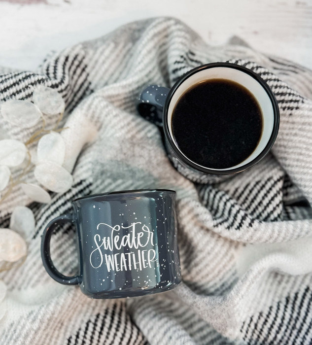 Sweater Weather | Campfire Coffee Mug | Fall Mug | Ceramic | Dishwasher and Microwave Safe | 15 oz