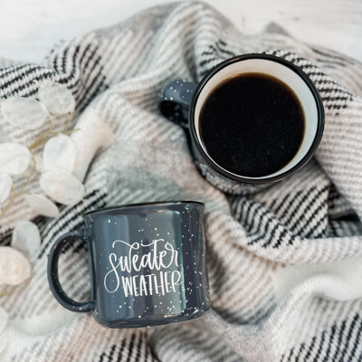 Sweater Weather | Campfire Coffee Mug | Fall Mug | Ceramic | Dishwasher and Microwave Safe | 15 oz
