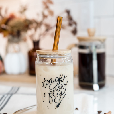 Tonight We Fly | Can Glass | Iced Coffee | Fall and Halloween | Eco Friendly | Dishwasher and Microwave Safe | 16 oz