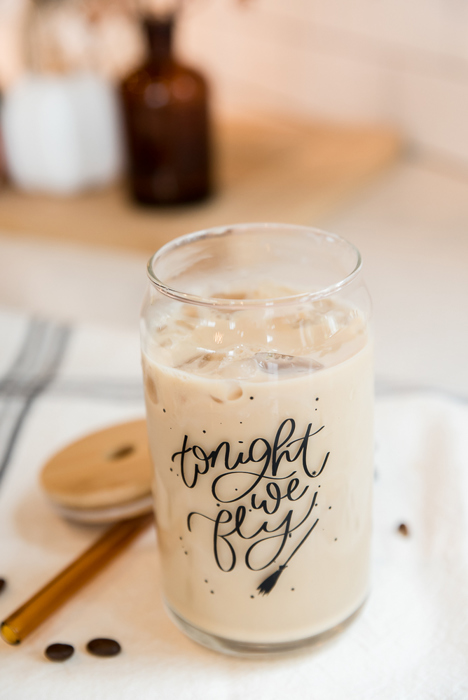 Tonight We Fly | Can Glass | Iced Coffee | Fall and Halloween | Eco Friendly | Dishwasher and Microwave Safe | 16 oz