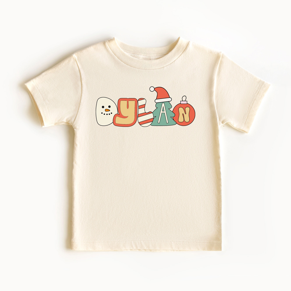 Kid's Retro Christmas Name Graphic Tee | Boys & Girls