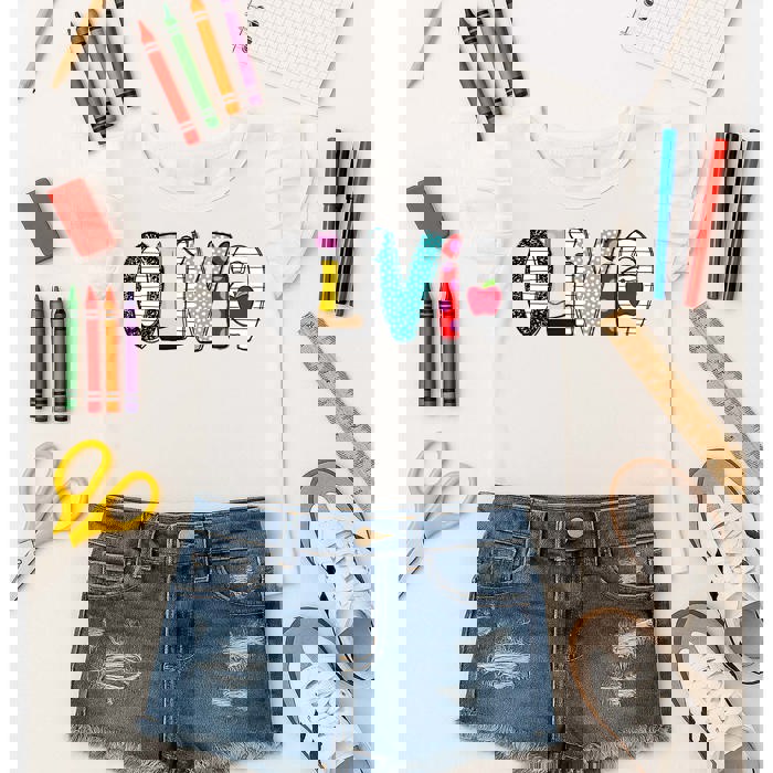 Girl's Personalized Back to School Flutter Sleeve Top