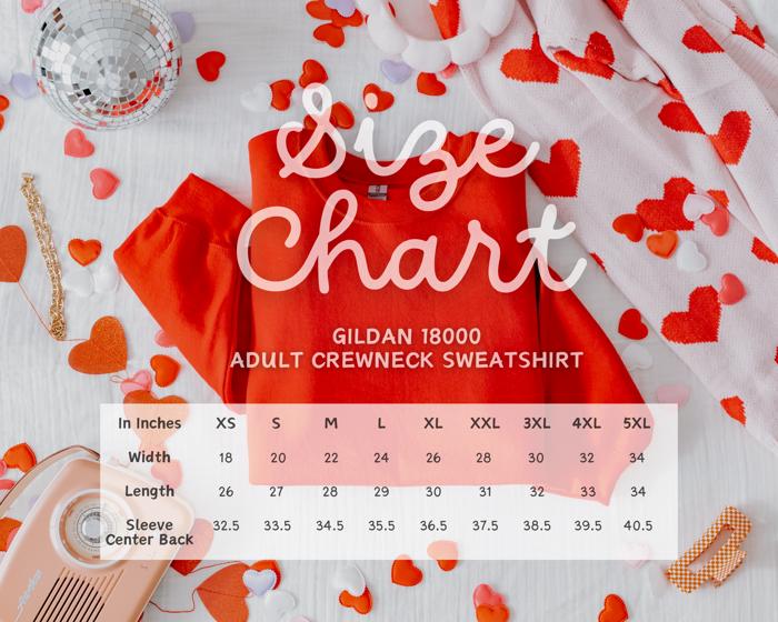 Adult Valentine LOVE Crewneck | Gildan Sweatshirt