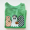  Boo Checkered Boy's Halloween Tee