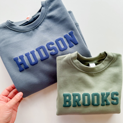 Boy's Puff Name Sweatshirt