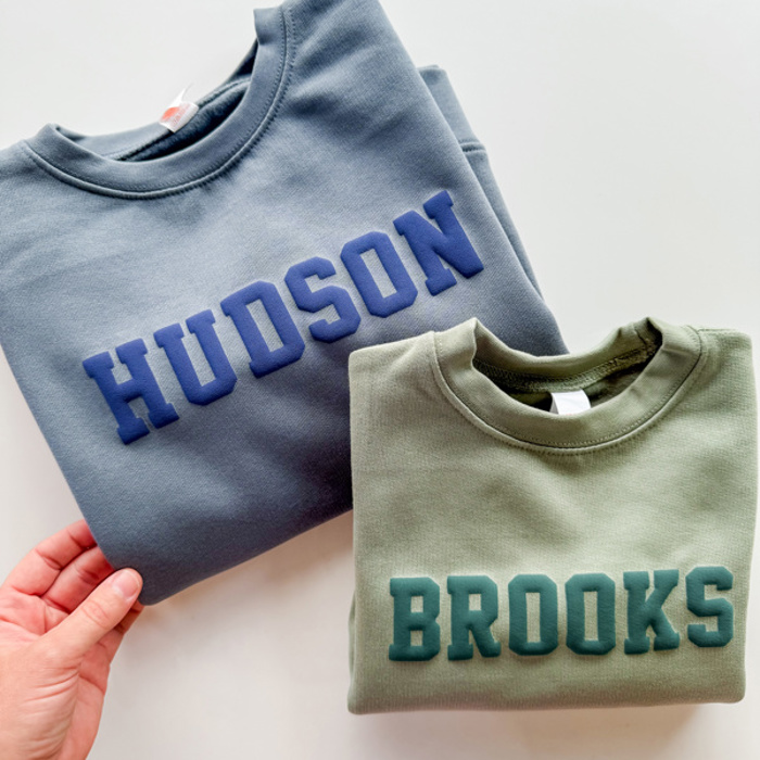 Boy's Puff Name Sweatshirt - Youth Sizes
