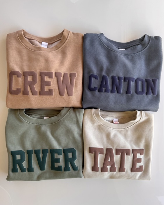 Custom Puff Name Fleece Sweatshirts for Kids