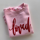  Loved Puff Print Valentine Sweatshirt (Baby–Youth)