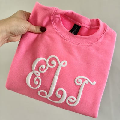 Youth Monogram Puff Print Sweatshirt