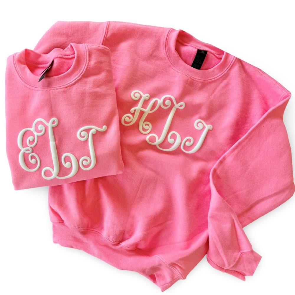 Youth Monogram Puff Print Sweatshirt