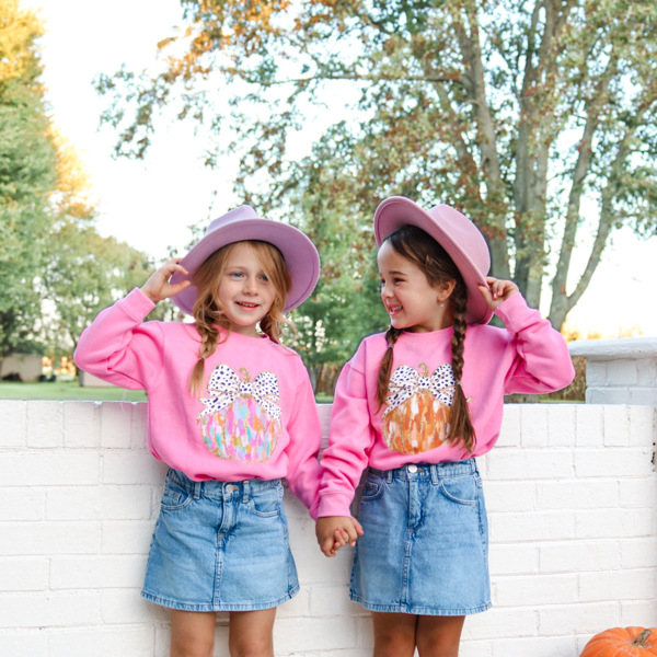 Coquette Pumpkin Girl's Sweatshirt