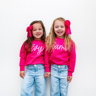 Personalized Puff Print Girl's Sweatshirt