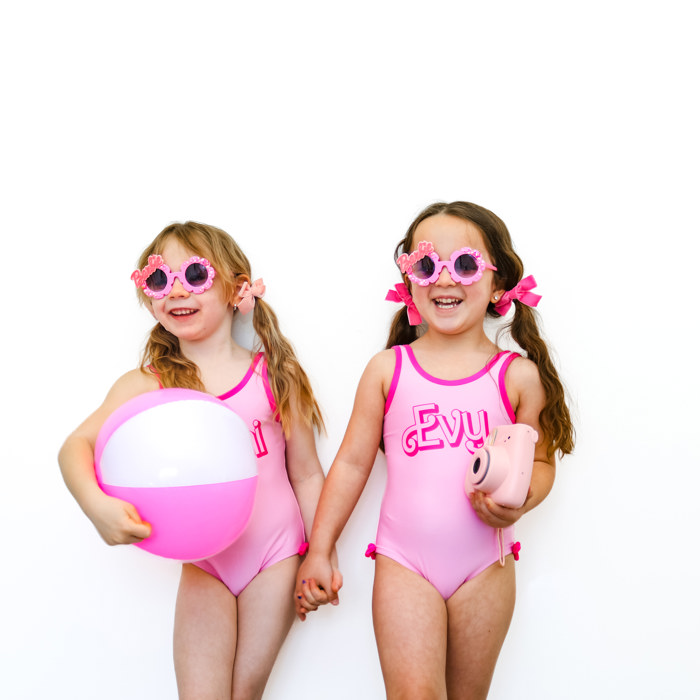 Toddler Barbie Inspired Personalized One Piece Bathing Suit
