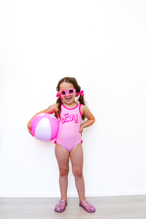 Toddler Barbie Inspired Personalized One Piece Bathing Suit