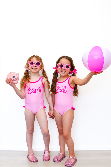 Toddler Barbie Inspired Personalized One Piece Bathing Suit
