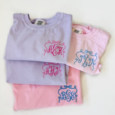 Girly Monogram Bow Tee
